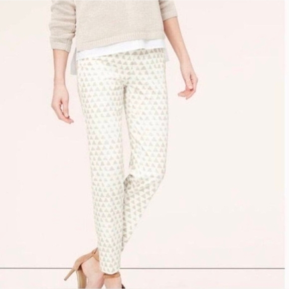 LOFT Pants - Ann Taylor Loft Julie The Riviera Minimalist Geometric Ankle Cropped Pants sz 8